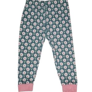 Sweet Bamboo Pajama Bottoms Green Floral Baby Girls 12-18 Months